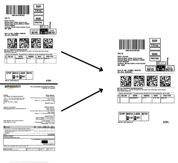 Amazon label crop workflow example