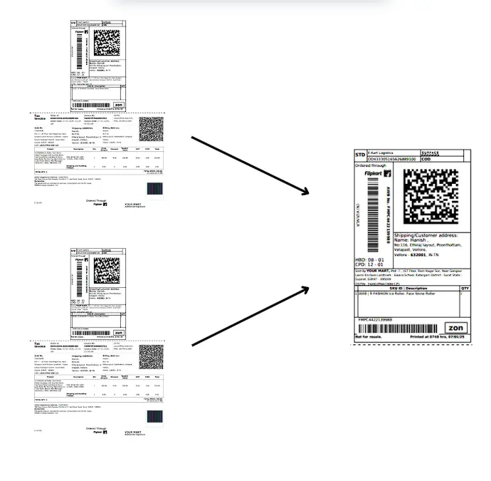 Flipkart label crop workflow example