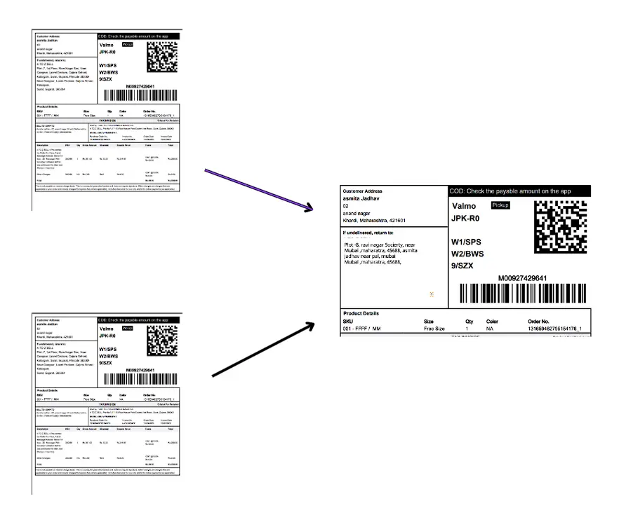 Meesho label crop workflow example